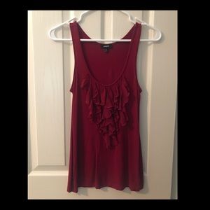 Express Red Frilly Tank Top